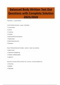 Balanced Body Written Test Out Questions with Complete Solution 2025&sol;2026