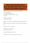 Package Deal For Balanced Body Comprehensive Pilates Exam Questions with 100&percnt; Correct Answers &vert;Updated 2025&sol;2026
