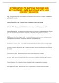INTRODUCTION TO SYSTEMS THINKING AND INTRODUCTION TO SYSTEMS THINKING AND APPLICATIONS - D459 QUESTIONS WITH 100&percnt; CORRECT ANSWERS&period;