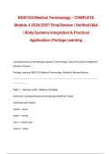 BIOD103 Medical Terminology - COMPLETE Module 4 2026&sol;2027 Final Review &vert; Verified Q&A &vert; Body Systems Integration & Practical Application &vert; Portage Learning