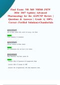 Final Exam&colon; NR 568&sol; NR568 &lpar;NEW 2026&sol; 2027 Update&rpar; Advanced Pharmacology for the AGPCNP Review &vert;WK 5-8 &vert; Questions & Answers &vert; Grade A&vert; 100&percnt; Correct &lpar;Verified Solutions&rpar;-Chamberlain