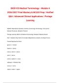 BIOD103 Medical Terminology - Module 6 2026&sol;2027 Final Mastery & NCLEX Prep &vert; Verified Q&A &vert; Advanced Clinical Applications &vert; Portage Learning