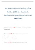 BIOL 252 Human Anatomy & Physiology II w&sol;Lab Final Exam 2025 Review &ndash; Complete 90&plus; Questions&comma; Verified Answers&comma; Summaries & Portage Learning Ready