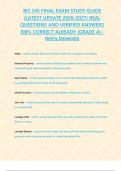 BIS 245 FINAL EXAM STUDY GUIDE &lpar;LATEST UPDATE 2026-2027&rpar; REAL QUESTIONS AND VERIFIED ANSWERS 100&percnt; CORRECT ALREADY &lbrace;GRADE A&rcub; - DeVry University
