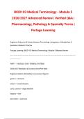 BIOD103 Medical Terminology - Module 5 2026&sol;2027 Advanced Review &vert; Verified Q&A &vert; Pharmacology&comma; Pathology & Specialty Terms &vert; Portage Learning