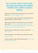 BIS245 FINAL REVIEW &lpar;LATEST UPDATE 2026-2027&rpar; REAL QUESTIONS AND VERIFIED ANSWERS 100&percnt; CORRECT ALREADY &lbrace;GRADE A&rcub; - DeVry University