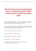 BIOL 252 Human Anatomy & Physiology II Exam 1 &ndash; Complete Test Bank&comma; Verified Correct Answers&comma; and High-Pass Student Guide