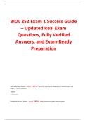 BIOL 252 Exam 1 Success Guide &ndash; Updated Real Exam Questions&comma; Fully Verified Answers&comma; and Exam-Ready Preparation