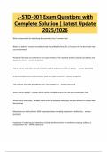 J-STD-001 Exam Questions with Complete Solution &vert; Latest Update 2025&sol;2026