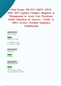 Final Exam&colon; NR 571&sol; NR571 &lpar;NEW 2026&sol; 2027 Update&rpar; Complex Diagnosis & Management in Acute Care Practicum Guide&vert; Questions & Answers &vert; Grade A&vert; 100&percnt; Correct &lpar;Verified Solutions&rpar;-Chamberlain