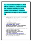 Nail Technician Licensing Exam With Actual Questions & Verified Answers&comma; Plus Explained Rationales&sol;Expert Verified For Guaranteed 100&percnt; Pass 2026&sol;Latest Update&sol;Instant Download Pdf