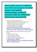 Firearm Safety Instructor Certification Exam With Actual Questions & Verified Answers&comma; Plus Explained Rationales&sol;Expert Verified For Guaranteed 100&percnt; Pass 2026&sol;Latest Update&sol;Instant Download Pdf