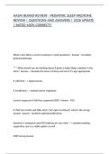 AASM BOARD REVIEW - PEDIATRIC SLEEP MEDICINE REVIEW &vert; QUESTIONS AND ANSWERS &vert; 2026 UPDATE &vert; RATED 100&percnt; CORRECT&excl;&excl;
