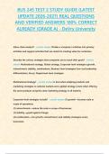 BUS 245 TEST 2 STUDY GUIDE &lpar;LATEST UPDATE 2026-2027&rpar; REAL QUESTIONS AND VERIFIED ANSWERS 100&percnt; CORRECT ALREADY &lbrace;GRADE A&rcub; - DeVry University