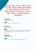 Midterm Exam&colon; NR 576&sol; NR576 &lpar;NEW 2026&sol; 2027 Update&rpar; Differential Diagnosis in Adult-Gerontology Primary Care Guide &vert; Questions & Answers &vert; Grade A&vert; 100&percnt; Correct &lpar;Verified Solutions&rpar;-Chamberlain