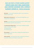 BUS 245 TEST 2 STUDY GUIDE &lpar;LATEST UPDATE 2026-2027&rpar; REAL QUESTIONS AND VERIFIED ANSWERS 100&percnt; CORRECT ALREADY &lbrace;GRADE A&rcub; - DeVry University