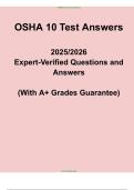 OSHA 10 Test Answers &lpar;Safety Certification Exam Prep 2025&sol;2026&rpar;