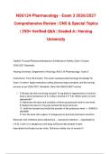 NSG124 Pharmacology - Actual Exam 3 2026&sol;2027 Comprehensive Review &vert; CNS & Special Topics &vert; Verified Q&A &vert; Graded A &vert; Herzing University