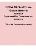 OSHA 10 Final Exam Guide Material &lpar;Safety Exam Prep 2025&sol;2026&rpar;