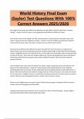World History Final Exam &lpar;Saylor&rpar; Test Questions With 100&percnt; Correct Answers 2025&sol;2026