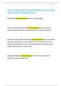 NSC 830 ADVANCED PHARM DIABETES QUESTIONS AND CORRECT ANSWERS 2026