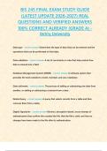 BIS 245 FINAL EXAM STUDY GUIDE &lpar;LATEST UPDATE 2026-2027&rpar; REAL QUESTIONS AND VERIFIED ANSWERS 100&percnt; CORRECT ALREADY &lbrace;GRADE A&rcub; - DeVry University