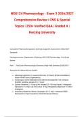NSG124 Pharmacology - Actual Exam 3 2026&sol;2027 Comprehensive Review &vert; CNS & Special Topics &vert; Verified Q&A &vert; Graded A &vert; Herzing University