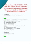 Midterm Exam&colon; NR 599&sol; NR599 &lpar;NEW 2026&sol; 2027 Update&rpar; Nursing Informatics for Advanced Practice Review&vert; Questions & Answers &vert; Grade A&vert; 100&percnt; Correct &lpar;Verified Solutions&rpar;-Chamberlain