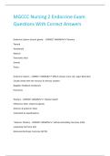 MGCCC Nursing 2 Endocrine Exam Questions With Correct Answers