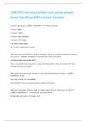 NUR3503 Nursing children and young people Exam Questions With Correct Answers