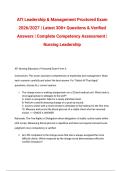 ATI Leadership & Management Actual Proctored Exam &lpar;2026&sol;2027&rpar; &ndash; Latest Questions & Verified Answers &vert; Complete Competency Assessment &vert; Nursing Leadership Review