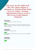 Final Exam&colon; NR 605&sol; NR605 &lpar;NEW 2026&sol; 2027 Update&rpar; Diagnosis & Management in Psychiatric-Mental Health Across the Lifespan I Practicum Guide&vert; Questions & Answers &vert; Grade A&vert; 100&percnt; Correct &lpar;Verified Solutions&rpar;-Chamberlain