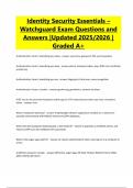Identity Security Essentials &ndash; Watchguard Exam Questions and Answers &vert;Updated 2025&sol;2026 &vert; Graded A&plus;