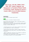Final Exam&colon; NR 606&sol; NR606 &lpar;NEW 2026&sol; 2027 Update&rpar; Diagnosis and Management in Psychiatric-Mental Health II Practicum Guide&vert; Questions & Answers &vert; Grade A&vert; 100&percnt; Correct &lpar;Verified Solutions&rpar;-Chamberlain