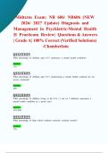 Midterm Exam&colon; NR 606&sol; NR606 &lpar;NEW 2026&sol; 2027 Update&rpar; Diagnosis and Management in Psychiatric-Mental Health II Practicum Review&vert; Questions & Answers &vert; Grade A&vert; 100&percnt; Correct &lpar;Verified Solutions&rpar;-Chamberlain