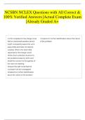 NCSBN NCLEX Questions with All Correct & 100&percnt; Verified Answers &vert;Actual Complete Exam &vert;Already Graded A&plus; 