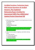 Certified Furniture Technician Exam With Actual Questions & Verified Answers&comma; Plus Explained Rationales&sol;Expert Verified For Guaranteed 100&percnt; Pass 2026&sol;Latest Update&sol;Instant Download Pdf