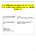 NCSBN Practice Questions with all Correct & 100&percnt; Verified Answers &vert;Latest Version &vert;Already Graded A&plus; 