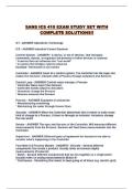 SANS ICS 410 EXAM STUDY SET WITH COMPLETE SOLUTIONS&excl;&excl;