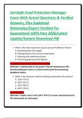 ServSafe Food Protection Manager Exam With Actual Questions & Verified Answers&comma; Plus Explained Rationales&sol;Expert Verified For Guaranteed 100&percnt; Pass 2026&sol;Latest Update&sol;Instant Download Pdf