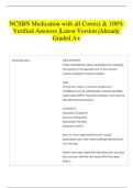 NCSBN Medication with all Correct & 100&percnt; Verified Answers &vert;Latest Version &vert;Already Graded A&plus; 