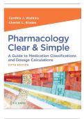 TEST BANK FOR Pharmacology Clear and Simple&colon; A Guide to Medication Classifications and Dosage Calculations Fifth Edition by Cynthia J&period; Watkins&comma; Charlet L&period; Blades ISBN&colon;978-1719651196 COMPLETE GUIDE 100&percnt; VERIFIED A&plus; GRADE ASSURED&excl;&excl;&excl;&excl;NEW LATEST UPDATE&excl;&excl;&excl;&excl;&excl;