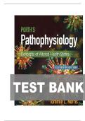 TEST BANK FOR Porth's Pathophysiology&colon; Concepts of Altered Health States Eleventh&comma; North American Edition by Tommie L&period; Norris ISBN&colon;978-1975176846 COMPLETE GUIDE WITH RATIONALES 100&percnt; VERIFIED A&plus; GRADE ASSURED&excl;&excl;&excl;&excl;&excl;NEW LATEST UPDATE&excl;&excl;&excl;&excl;&excl;