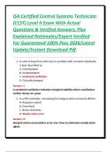 ISA Certified Control Systems Technician &lpar;CCST&rpar; Level II Exam With Actual Questions & Verified Answers&comma; Plus Explained Rationales&sol;Expert Verified For Guaranteed 100&percnt; Pass 2026&sol;Latest Update&sol;Instant Download Pdf