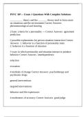 PSYC 387--- Exam 1 Questions With Complete Solutions