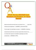 CRCST 2025&sol;2026 &vert; HPRS 1304 &vert; Central Sterile Processing &vert; 400&plus; Exam Questions &vert; Asepsis&comma; Microbiology&comma; Instrumentation