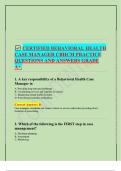 Certified Behavioral Health Case Manager &lpar;CBHCM&rpar; Practice Exam &vert; Verified Questions & Answers &vert; 2026&sol;2027 Latest Version