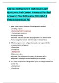 Georgia Refrigeration Technician Exam &vert; Verified Questions & Answers &vert; 2026&sol;2027 Latest Version