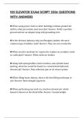 100 ELEVATOR EXAM SCRIPT 2026 QUESTIONS WITH ANSWERS