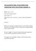 100 ELEVATOR FINAL EXAM PAPER 2026 QUESTIONS WITH SOLUTIONS GRADED A&plus;